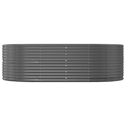 Повдигната градинска леха, антрацит, 212x140x68 см, поцинкована стомана