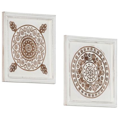 Ръчно резбовани стенни панели 2 бр МДФ 40x40x1,5 см
