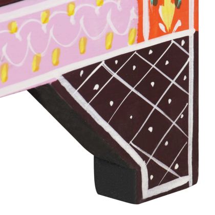 Ръчно рисувано нощно шкафче, 40х30х50 см, манго масив