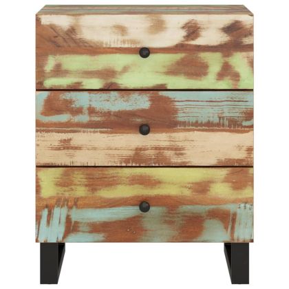 Нощно шкафче 50x33x62 см масивно регенерирано и инженерно дърво