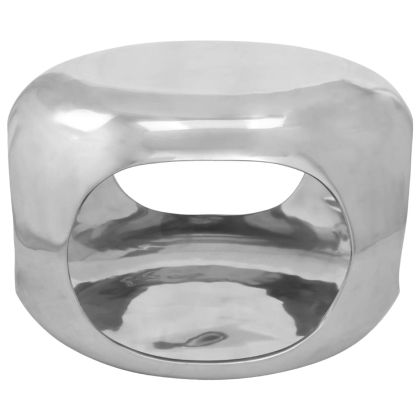 Маса за кафе, алуминий, 50x50x30 см, сребриста