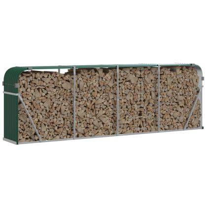 Държач за дърва, зелен, 300x45x100 см, поцинкована стомана