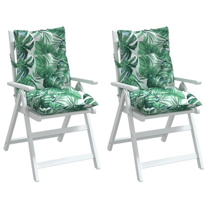 Възглавници за стол ниска облегалка 2 бр на листа Оксфорд плат