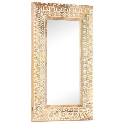 Ръчно резбовано огледало, 80x50x2,6 см, мангово дърво масив