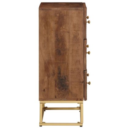 Скрин с чекмеджета 55x30x76 см масивно дърво манго и желязо