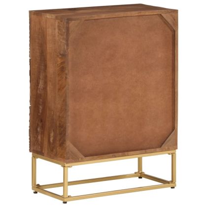 Скрин с чекмеджета 55x30x76 см масивно дърво манго и желязо