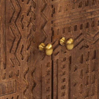 Бюфет, 55x30x76 см, мангово дърво масив и желязо