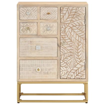 Бюфет, 55x30x76 см, мангово дърво масив и желязо