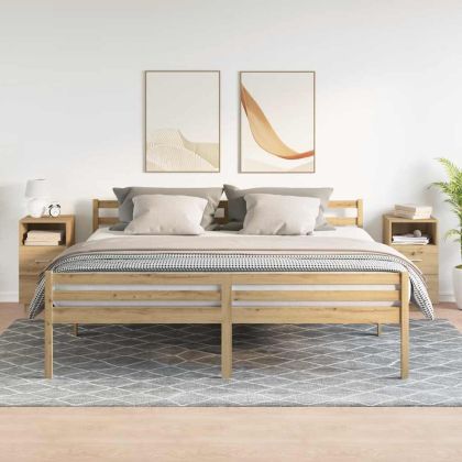 Нощни шкафчета, 2 бр, с 2 чекмеджета, дъб артизан, 36x36x68 см