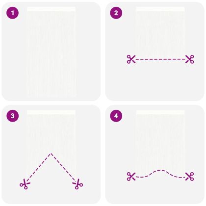 Пердета ресни, 2 бр, 100x250 см, бели