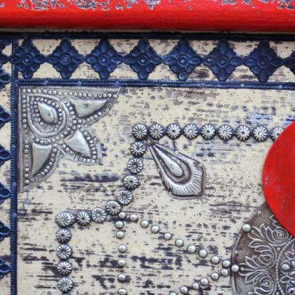 Ракла от мангово дърво, 80x40x45 cм, черевно