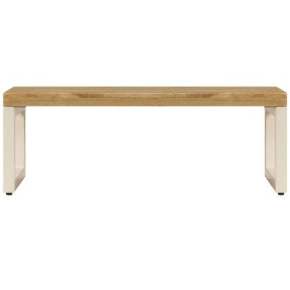 Маса за кафе, 100x50x35 см, мангово дърво масив и стомана