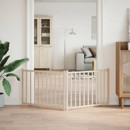 Сгъваема преграда за кучета 2 панела 160 см чам масив