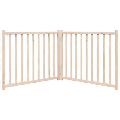 Сгъваема преграда за кучета 2 панела 160 см чам масив