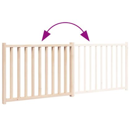 Сгъваема преграда за кучета 2 панела 160 см чам масив