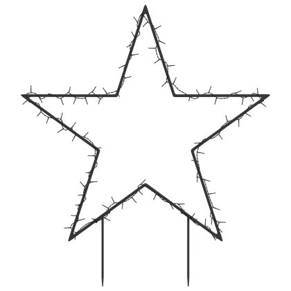 Коледна светеща украса с шипове, звезда, 80 LED, 60 см