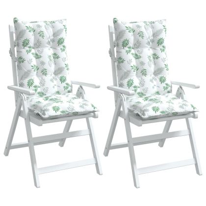 Възглавници за столове с облегалка 2 бр на листа Оксфорд плат