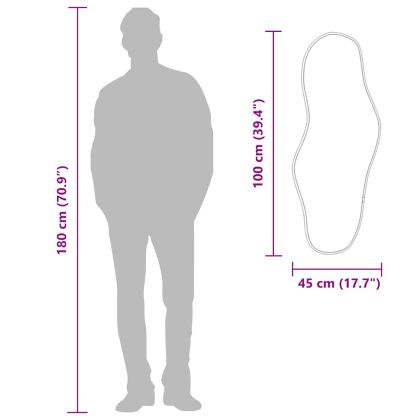 Стенно огледало злато 100x45 см