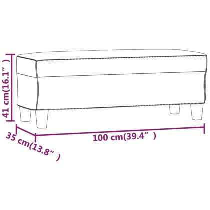 Пейка, кафява, 100x35x41 см, изкуствена кожа