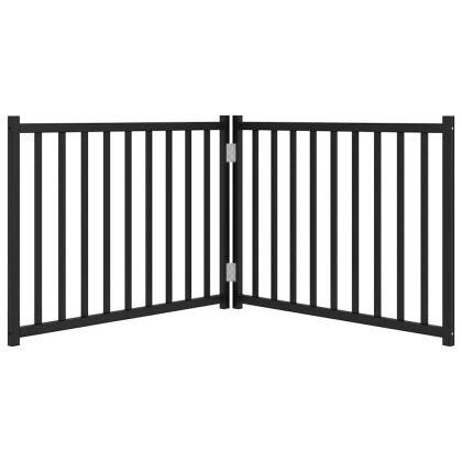 Сгъваема преграда за кучета 2 панела 160 см чам масив