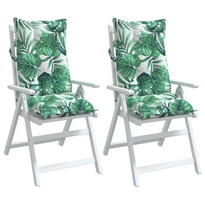 Възглавници за столове с облегалка 2 бр на листа Оксфорд плат