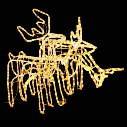 Комплект коледни елени, 3 бр, топло бяло