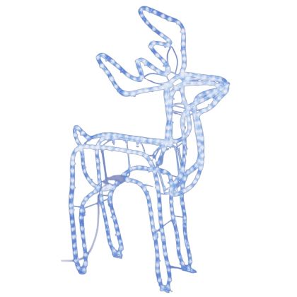 Комплект коледни елени, 3 бр, студено бяло