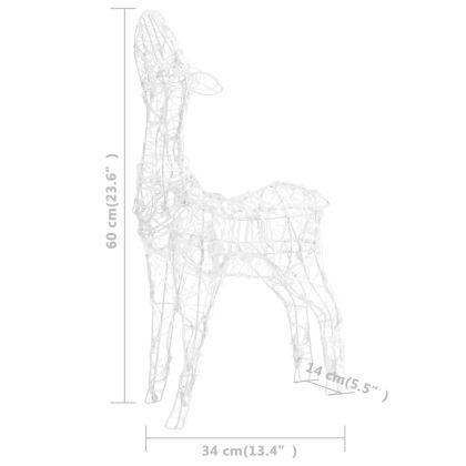 Акрилна коледна украса семейство елени, 160 LED, топло бяло