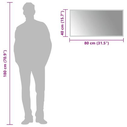 LED огледало за баня, 80x40 см