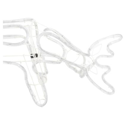 Коледни фигури на елени, 3 бр, топло бяло, 73x31x45 см