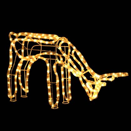 Коледни фигури на елени, 3 бр, топло бяло, 73x31x45 см