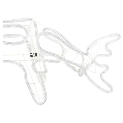 Коледни фигури на елени, 3 бр, студено бяло, 73x31x45 см