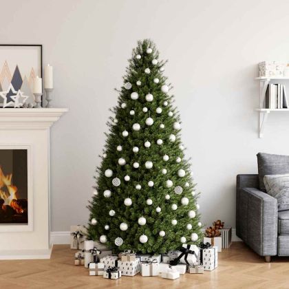 Комплект коледни топки, 100 бр, бели