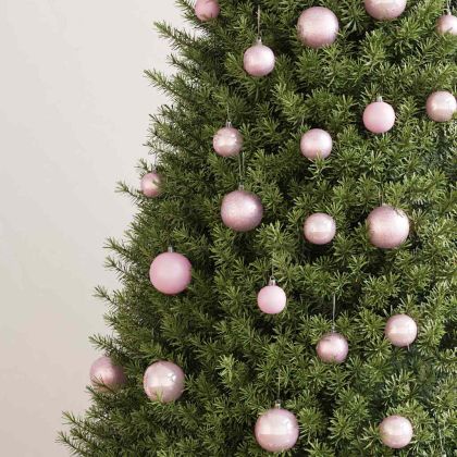 Комплект коледни топки, 100 бр, розови