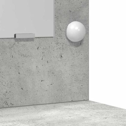 Тоалетка с огледални светлини с рафт 2 pcs Сив Инженерно дърво