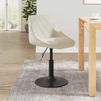 Бар табуретка, кремава, кадифе