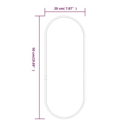 Стенно огледало черно 50x20 см овално