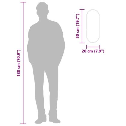 Стенно огледало черно 50x20 см овално