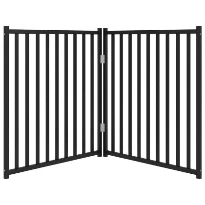 Сгъваема преграда за кучета 2 панела 160 см чам масив