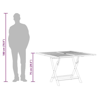 Сгъваема градинска маса Ø 110x75 см тиково дърво масив