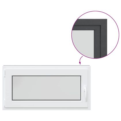 Прозорец за мазе "RISOR" 100x50 см Отварящо-отваряем DIN ляв антрацит