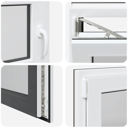 Прозорец за мазе "RISOR" 100x50 см Отварящо-отваряем DIN ляв антрацит