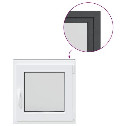 Прозорец за мазе "RISOR" 50x50 см Отварящо-отваряем DIN десен антрацит