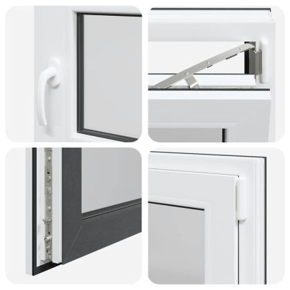 Прозорец за мазе "RISOR" 50x50 см Отварящо-отваряем DIN десен антрацит