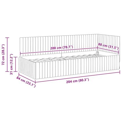 Ъглова рамка за легло с таблото Синьо 80 см x 200 см Кадифе