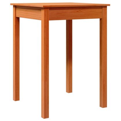 Трапезна маса,восъчнокафяв, 55x55x75 см, борово дърво масив