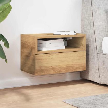 Нощно шкафче за стенен монтаж, дъб артизан, 45x26x28,5 см