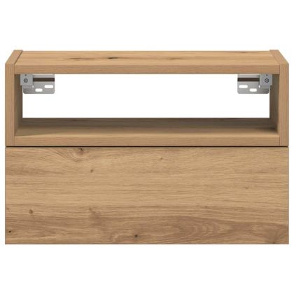 Нощни шкафчета за стенен монтаж, 2 бр, дъб артизан 45x26x28,5см