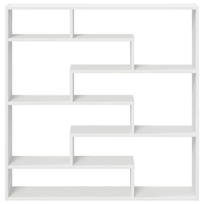 Стенен рафт за кубчета 7 отделения Бяло инженерно дърво