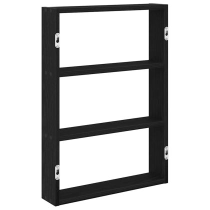 vidaXLS Стенен рафт черен 43x9x60 cm Инженерна дървесина